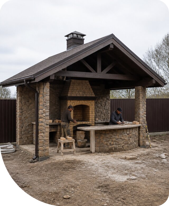 Изготовление и монтаж зоны барбекю в Приморско-Ахтарске под ключ